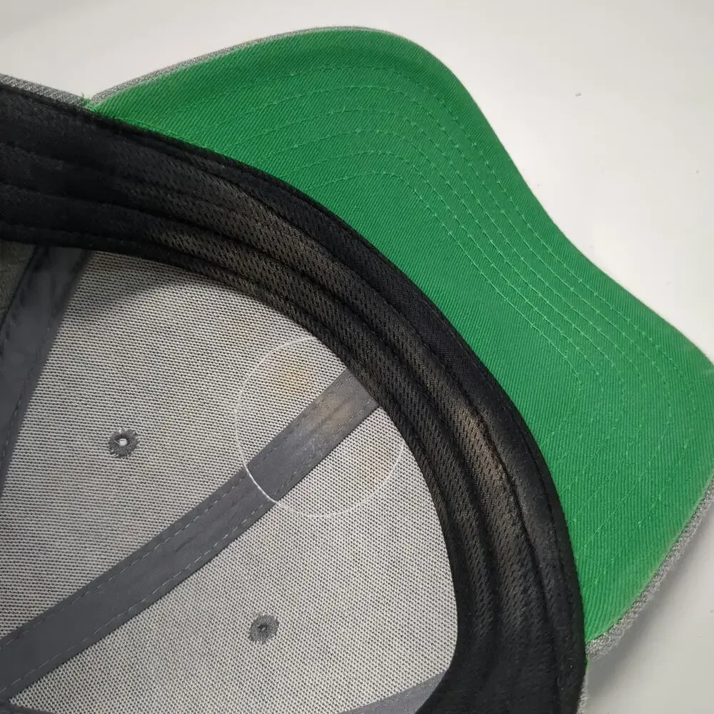 Linksoul Snapback Hat Gray One Size Green Undervisor Wool Blend Golf Patch